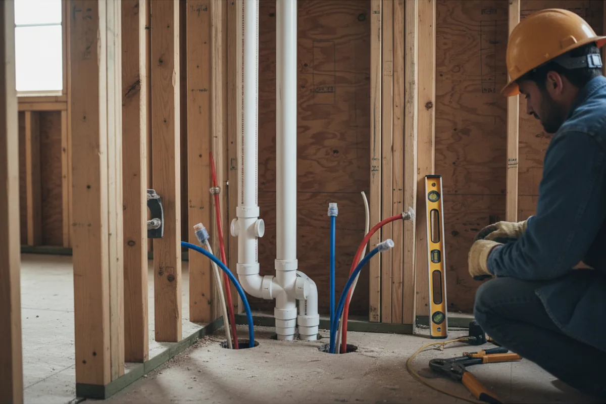 Drain and supply rough-in during Drain Cleaning in Youngstown